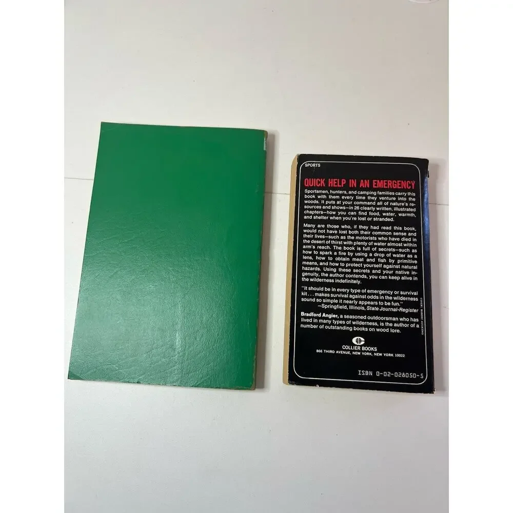 Vintage Survival books How to Stay Alive in the Woods & USA Red Cross First Aid